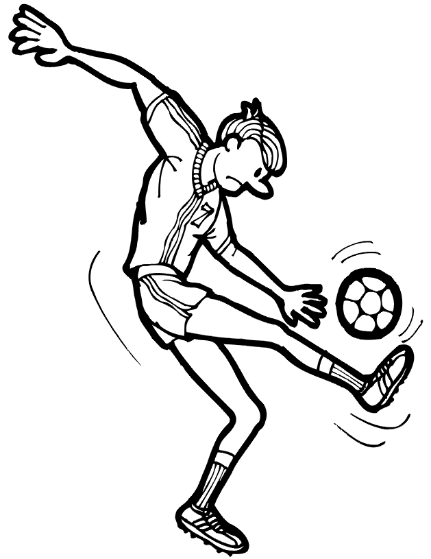 soccer coloring page | tall player