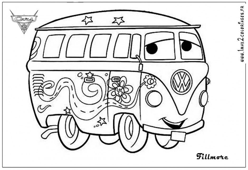 hippie bus coloriage 240759 cars movie coloring pages