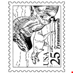 BlueBonkers: Dinosaurs Postage Stamp - USPS Nature Stamp Coloring  