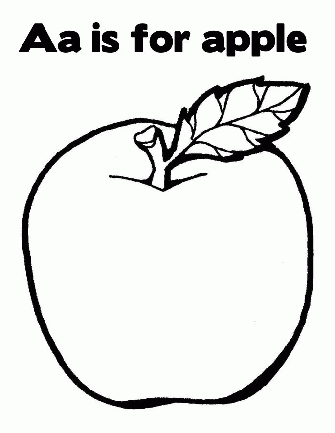 a is for apple - letter a coloring page