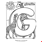 G Is For Giraffe - Free Coloring Pages For Kids - Printable  
