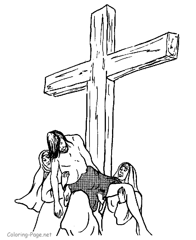 bible coloring pages - jesus from cross
