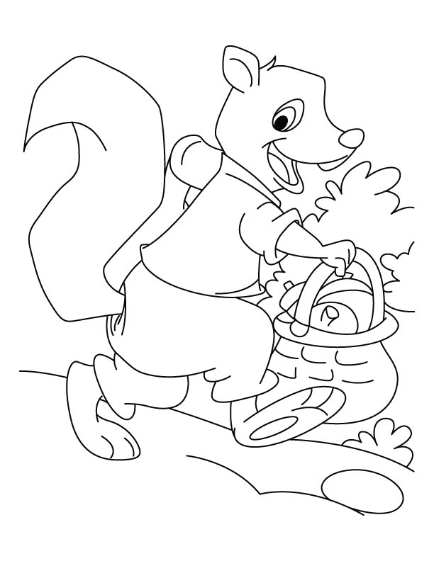 squirrel shopping grocery coloring pages | download free squirrel 