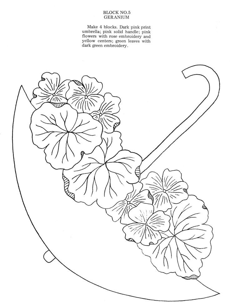 umbrella bouquet - geranium | embroidery