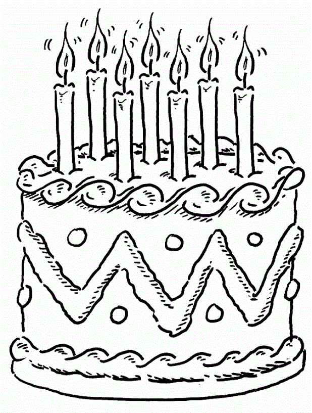 coloring pages of birthday cakes