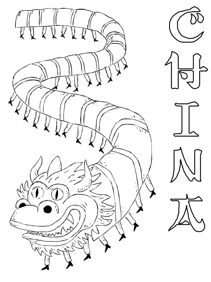 traditional chinese dragon coloring sheet