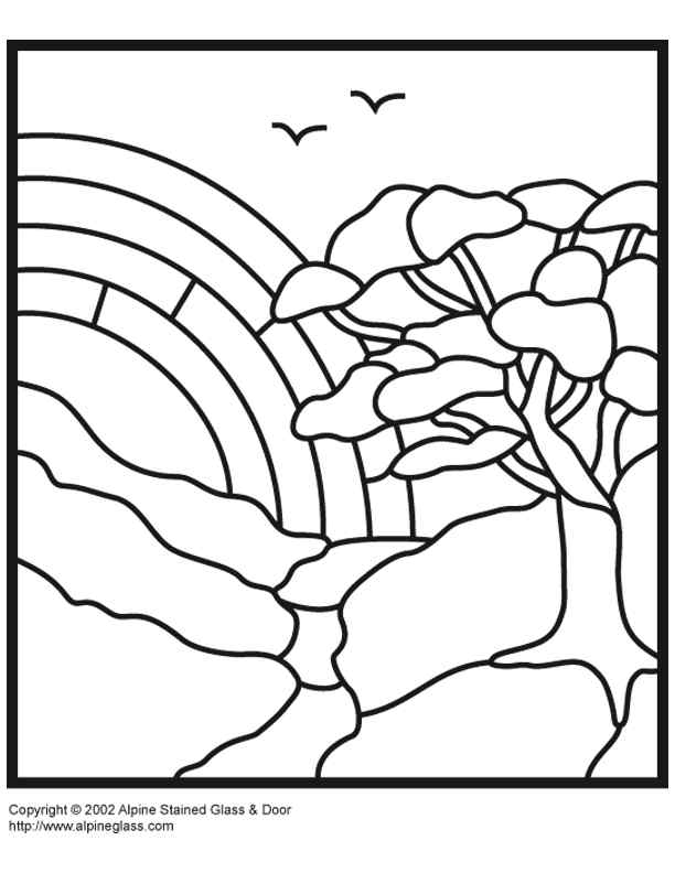 stained glass pattern coloring page