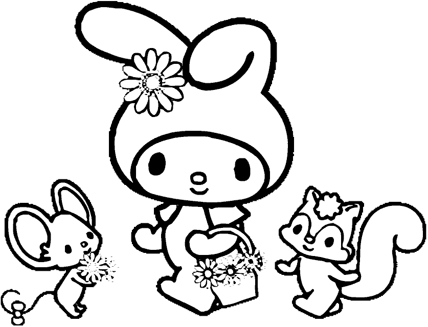 free my melody and friends coloring pages | free coloring pages 