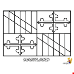 State of Maryland Flags Coloring Sheet