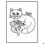 Cat Family Printable Drawings