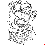 Santa Claus Chimney Clipart Sheet