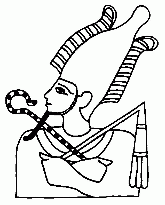 a head figure of ancient egypt god osiris coloring page: a head 