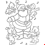 Christmas Elves Color Clipart Page