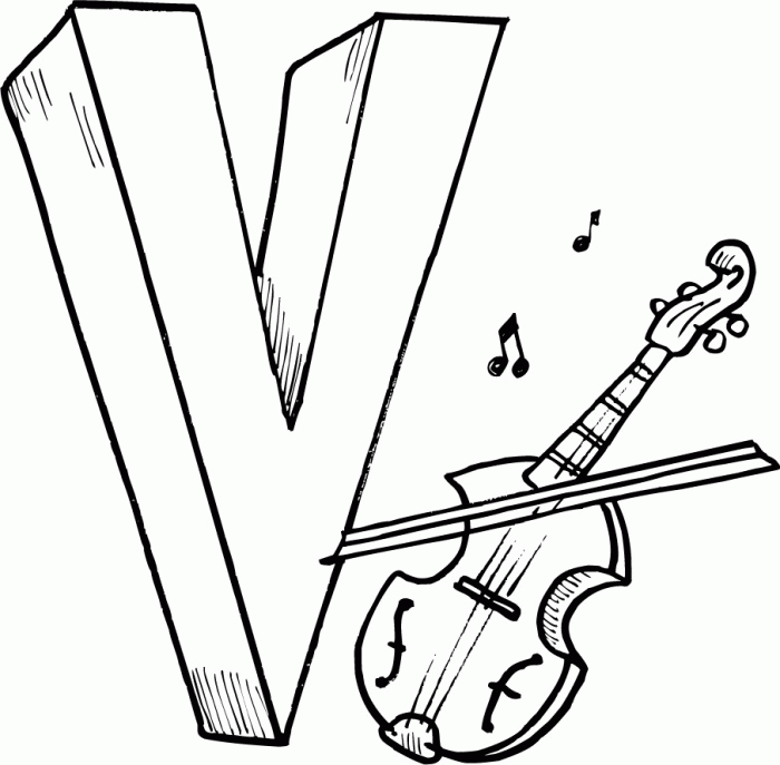 letter v coloring pages picture