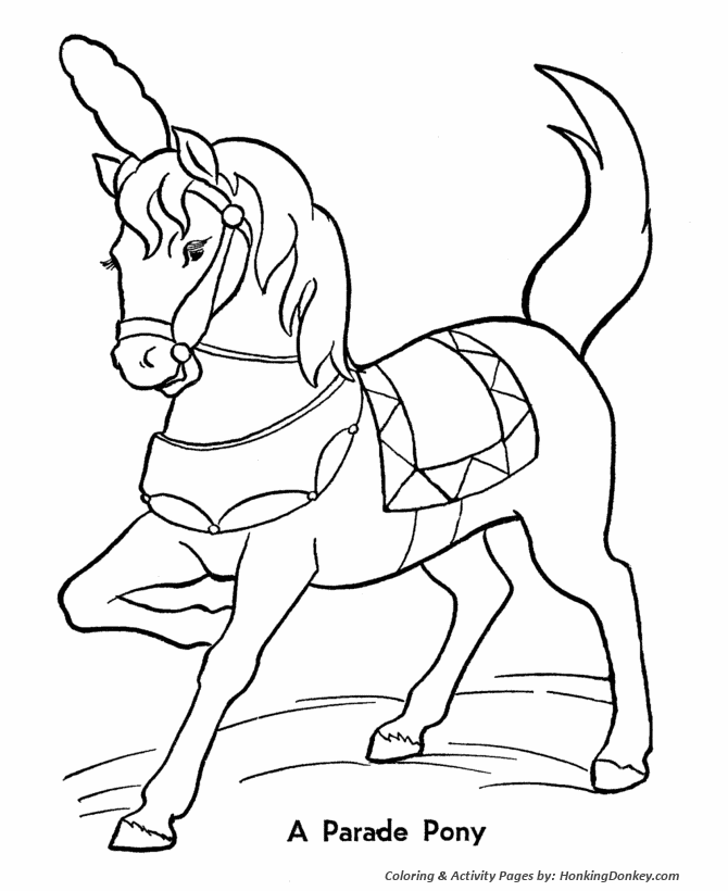 circus parade pony coloring pages | printable performing circus 