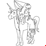 Princess Coloring Page Big Nosed On Unicorn