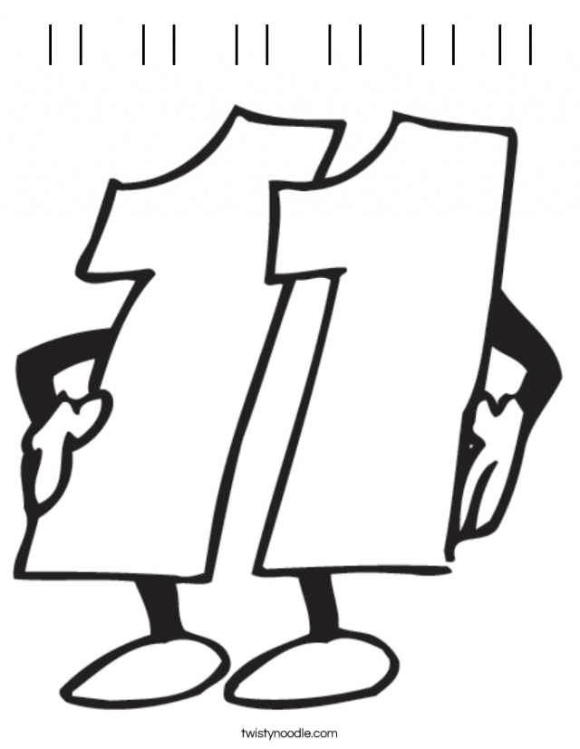 number eleven 11 coloring pages for kids | coloring pages