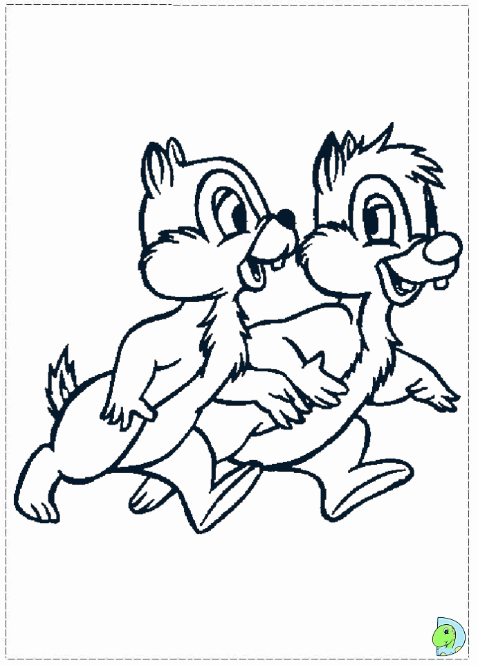 chip and dale coloring pages- dinokids.