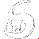 Brachiosaurus Dinosaur Line Art