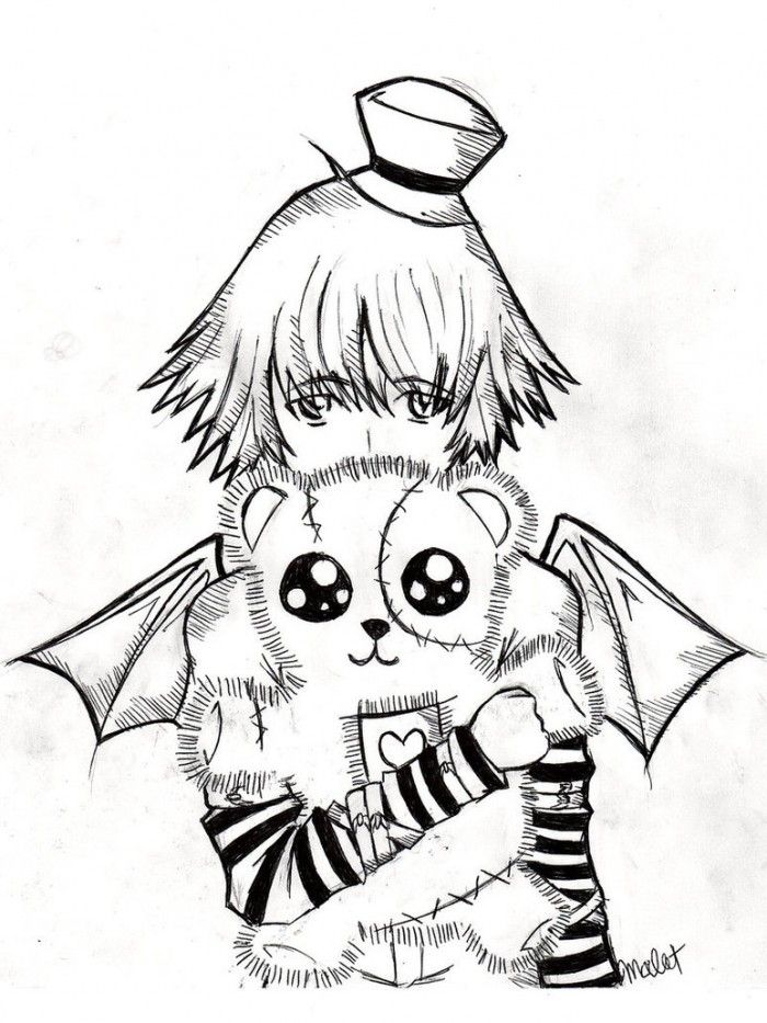 emo teddy bear coloring pages 2