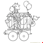 Circus Train Coloring Page