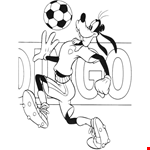 Goofy Is Playing Soccer Coloring Page - Goofy Coloring Pages  