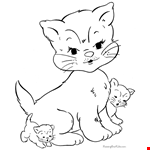 How to you create a line drawing of Cat Family?