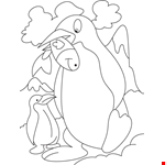 Penguin Cartoon Line Drawing