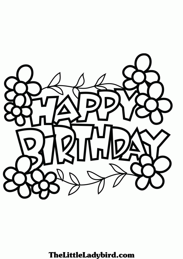 happy birthday banner coloring page