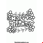 Happy Birthday Banner Coloring Page