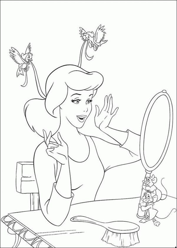 cinderella fairytale coloring page