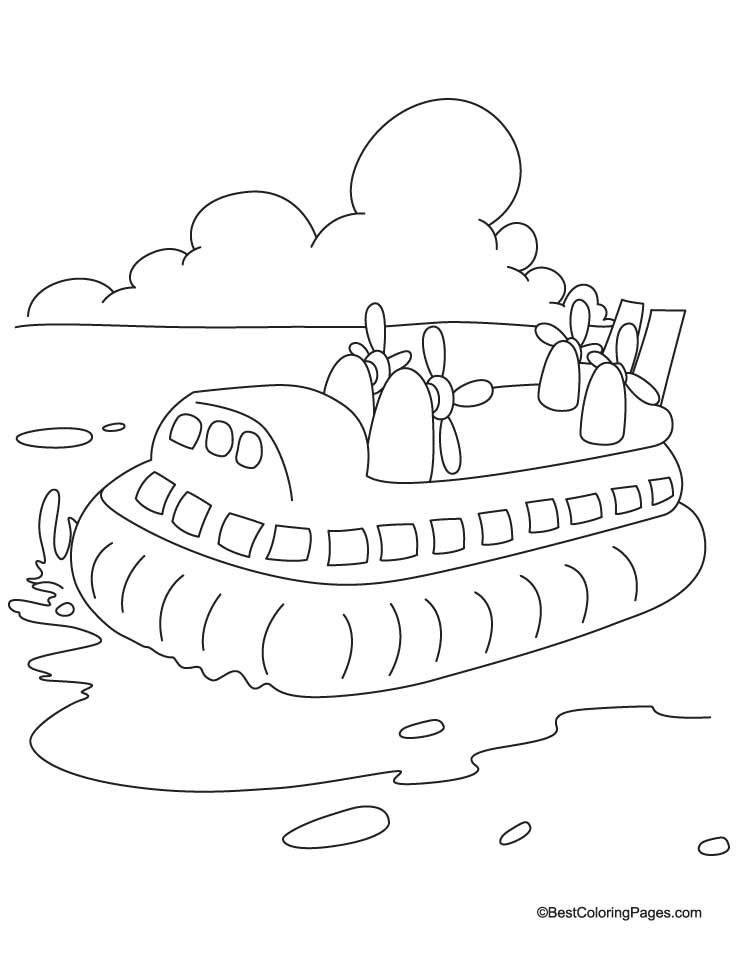 hovercraft in the sea coloring pages | download free hovercraft in 