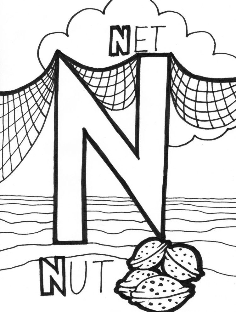 n for net and nut coloring pages - activity coloring coloring 