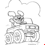 Muppet Babies - Rowlf Driving A Car Coloring Page 
