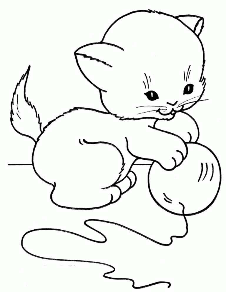 cat playing clipart page