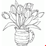 Tulips Line Clipart