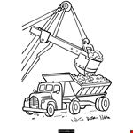 Excavator And Dump Truck Printable Coloring Page | EColoringPage  