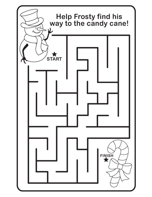 christmas maze coloring page