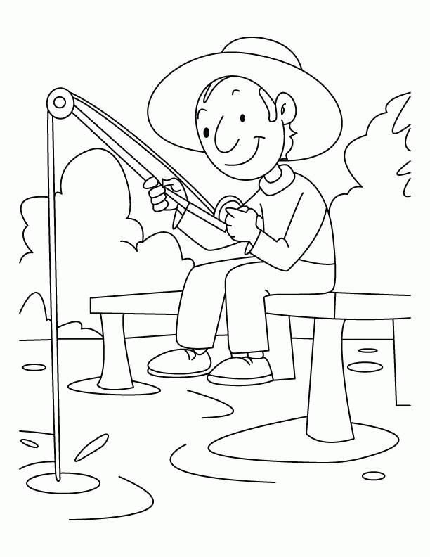 a boy is fishing coloring pages | download free a boy is fishing 