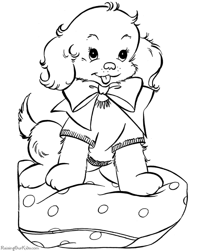 cute puppy line art