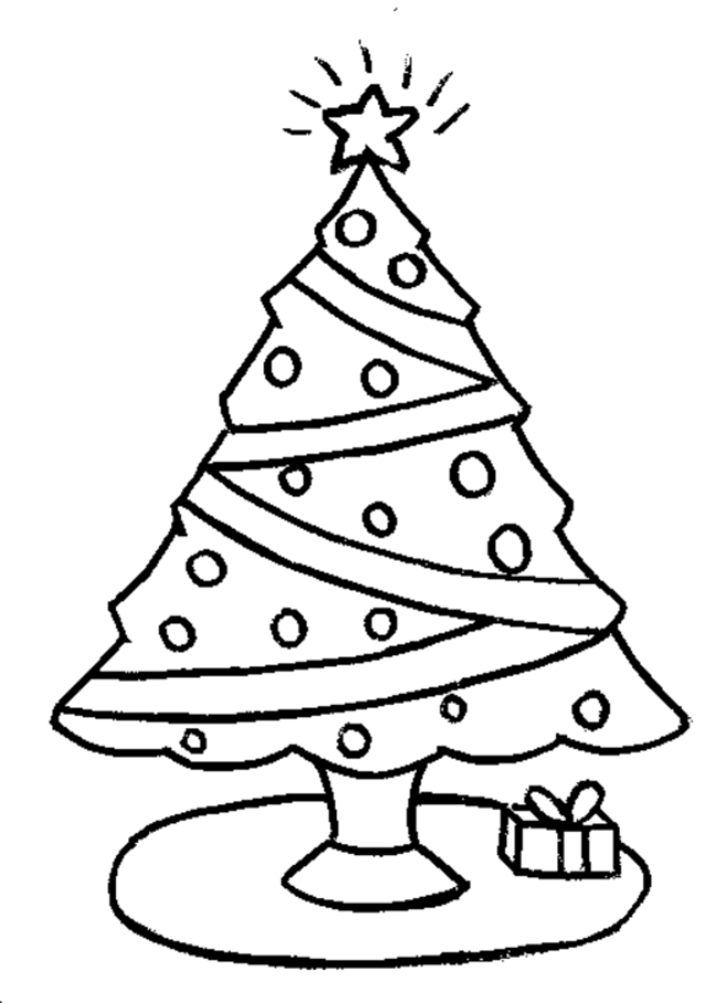 christmas tree with gifts coloring page