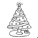 Christmas Tree with Gifts Coloring page