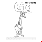 G For Giraffe Coloring Page With Handwriting Practice | Download  