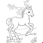 Small Horse Line Clipart