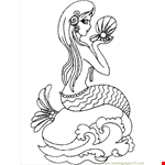 Mermaid Drawing Easy Page