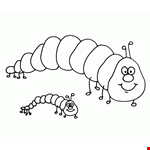 Caterpillar In The Leaves Coloring Pages 