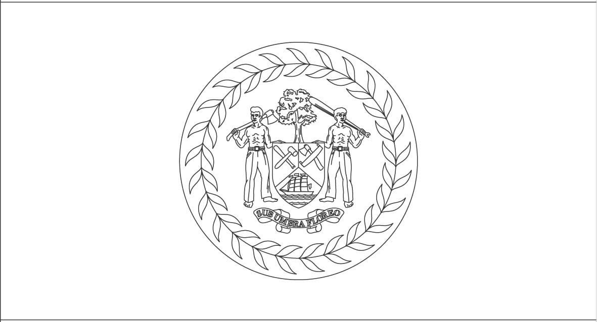 flag of belize sub umbra floreo coloring page