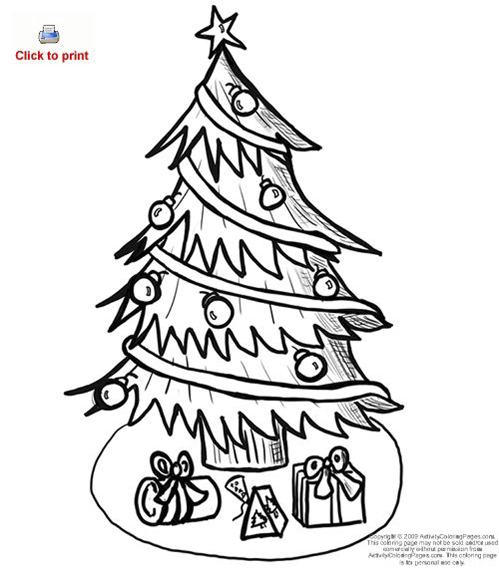 simple christmas tree free printable sheet