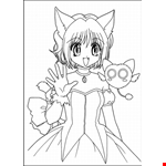 Cute Anime Female Coloring Page