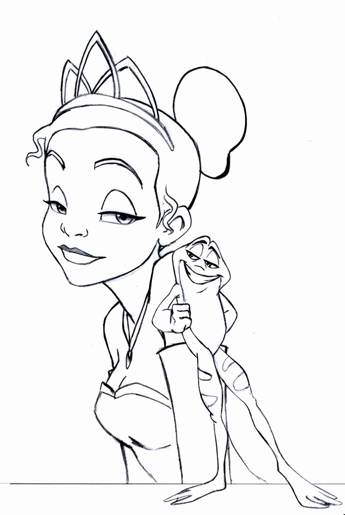 princess and the frog drawing page